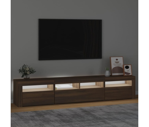 vidaXL TV skapītis ar LED apgaismojumu, ozolkoka krāsa, 210x35x40 cm