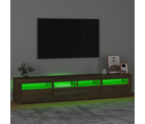 vidaXL TV skapītis ar LED apgaismojumu, ozolkoka krāsa, 210x35x40 cm