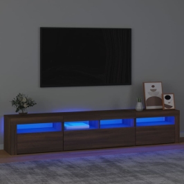 vidaXL TV skapītis ar LED apgaismojumu, ozolkoka krāsa, 210x35x40 cm