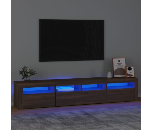 vidaXL TV skapītis ar LED apgaismojumu, ozolkoka krāsa, 210x35x40 cm