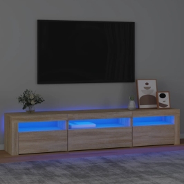 vidaXL TV skapītis ar LED apgaismojumu, ozolkoka krāsa, 195x35x40 cm