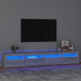 vidaXL TV skapītis ar LED, pelēka ozolkoka krāsa, 240x35x40 cm