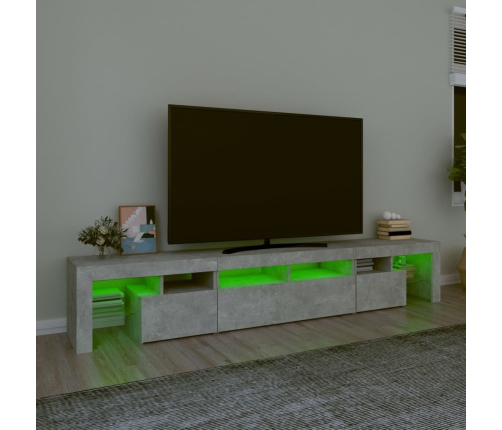 vidaXL TV skapītis ar LED apgaismojumu, betona pelēks, 230x36,5x40 cm