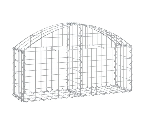 vidaXL arkveida gabiona grozs, 100x30x40/60 cm, cinkota dzelzs