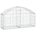 vidaXL arkveida gabiona grozs, 100x30x40/60 cm, cinkota dzelzs