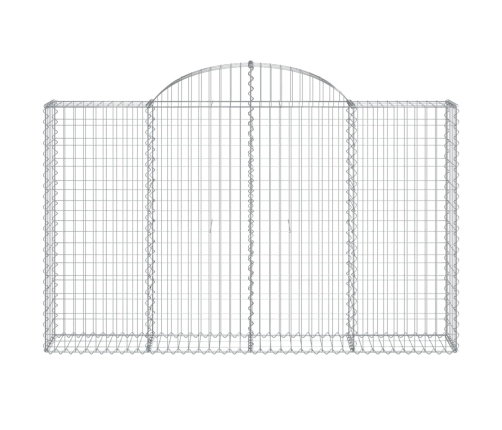 vidaXL arkveida gabiona grozs, 200x30x120/140 cm, cinkota dzelzs