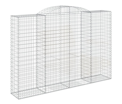 vidaXL arkveida gabiona grozs, 300x50x200/220 cm, cinkota dzelzs