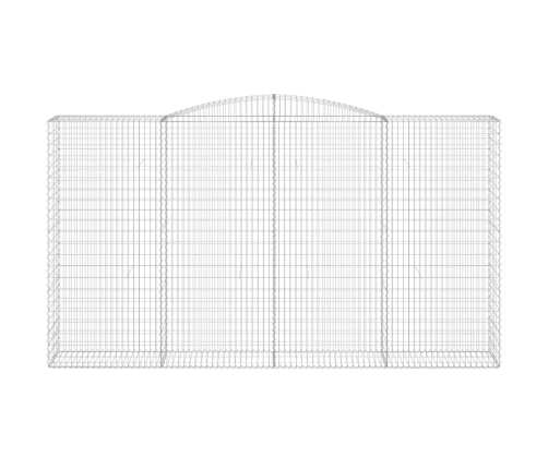 vidaXL arkveida gabiona grozs, 400x50x220/240 cm, cinkota dzelzs