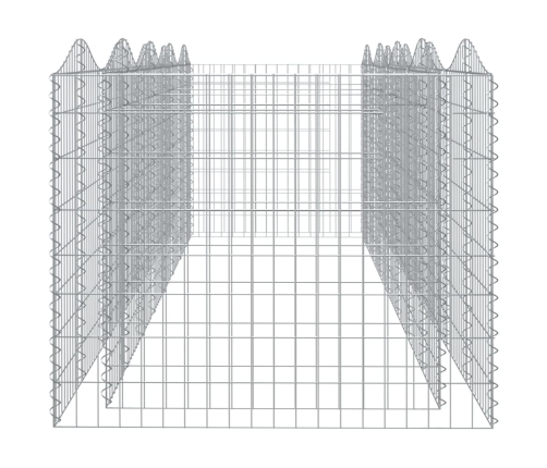 vidaXL arkveida gabiona grozs, 400x100x100 cm, cinkota dzelzs