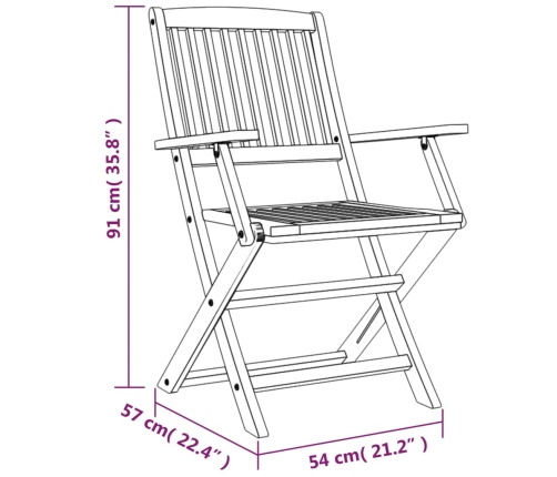 vidaXL 5-daļīgs dārza mēbeļu komplekts, akācijas masīvkoks