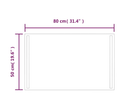 vidaXL vannasistabas spogulis ar LED, 50x80 cm