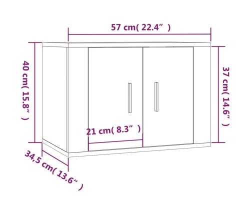 vidaXL sienas TV skapītis, 57x34,5x40 cm, melns