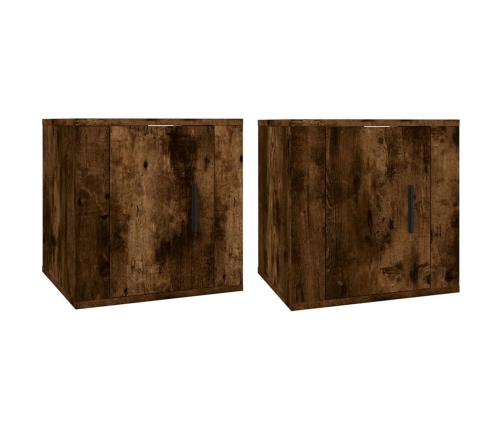 vidaXL sienas TV skapīši, 2 gab., kvēpināta ozolkoka, 40x34,5x40 cm