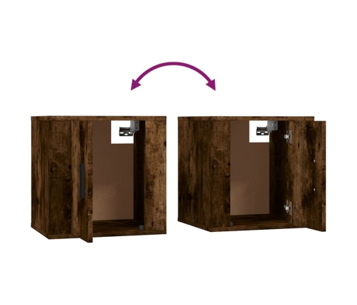 vidaXL sienas TV skapīši, 2 gab., kvēpināta ozolkoka, 40x34,5x40 cm