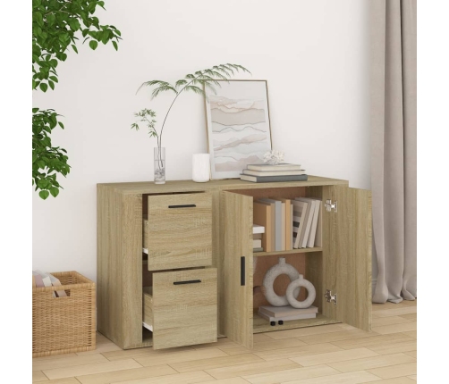 vidaXL plaukts, ozolkoka krāsa, 100x33x59,5 cm, inženierijas koks