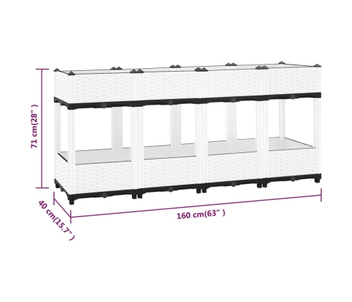 vidaXL puķu kaste, 160x40x71 cm, polipropilēns