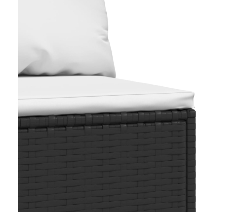 vidaXL vidējie dārza dīvāni, spilveni, 2 gab., melna PE rotangpalma