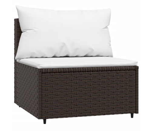 vidaXL vidējie dārza dīvāni, spilveni, 2 gab., brūna PE rotangpalma