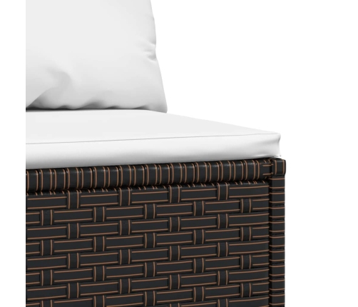 vidaXL vidējie dārza dīvāni, spilveni, 2 gab., brūna PE rotangpalma