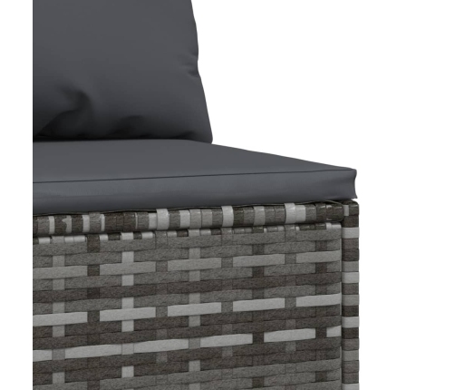 vidaXL vidējie dārza dīvāni, spilveni, 2 gab., pelēka PE rotangpalma