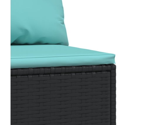 vidaXL vidējie dārza dīvāni, spilveni, 2 gab., melna PE rotangpalma