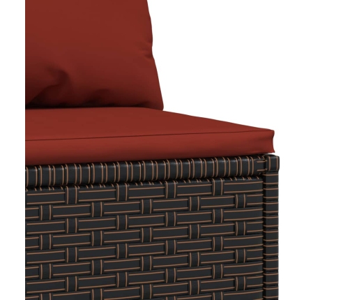 vidaXL vidējie dārza dīvāni, spilveni, 2 gab., brūna PE rotangpalma