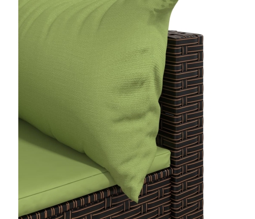 vidaXL dārza stūra dīvāni ar spilveniem, 2 gab., brūna PE rotangpalma