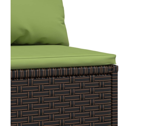 vidaXL vidējie dārza dīvāni, spilveni, 2 gab., brūna PE rotangpalma