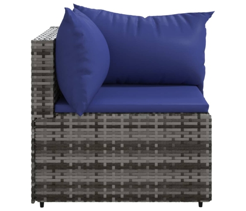 vidaXL dārza stūra dīvāni ar spilveniem, 2 gab., pelēka PE rotangpalma