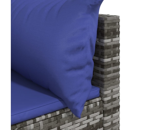 vidaXL dārza stūra dīvāni ar spilveniem, 2 gab., pelēka PE rotangpalma