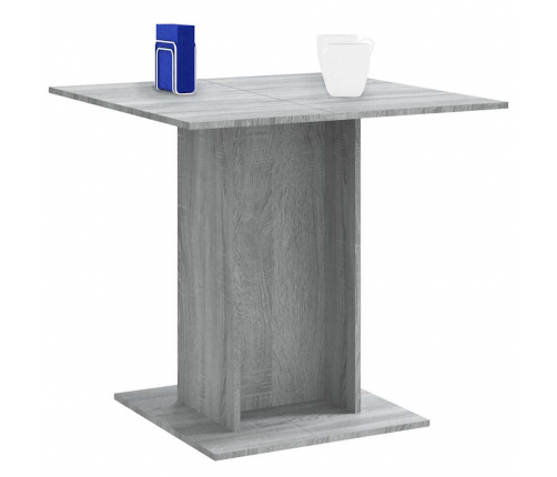 vidaXL virtuves galds, pelēka ozola, 80x80x75 cm, inženierijas koks