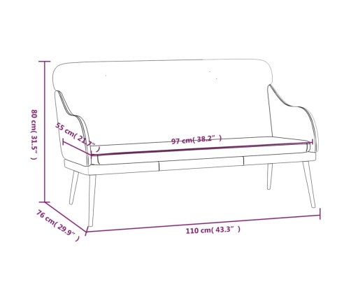 vidaXL sols, melns, 110x76x80 cm, mākslīgā āda