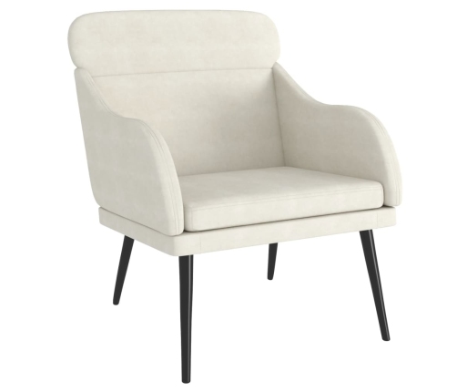 vidaXL atpūtas krēsls, krēmkrāsas, 63x76x80 cm, samts