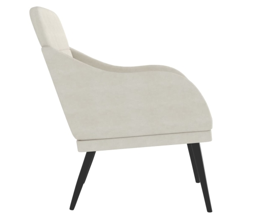 vidaXL atpūtas krēsls, krēmkrāsas, 63x76x80 cm, samts