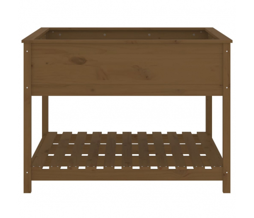 vidaXL puķu kaste ar plauktu, medus brūna, 111,5x111,5x81 cm, priede