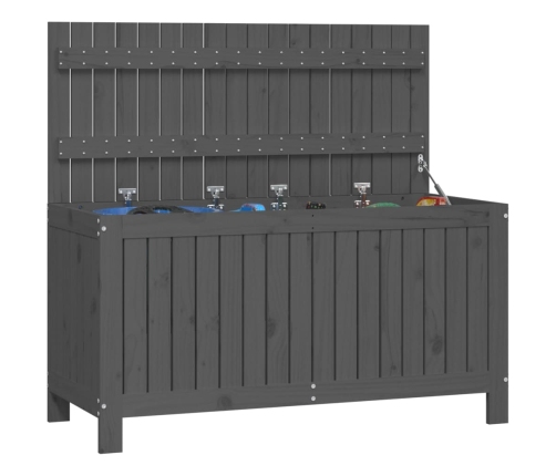 vidaXL uzglabāšanas kaste, pelēka, 115x49x60 cm, priedes masīvkoks