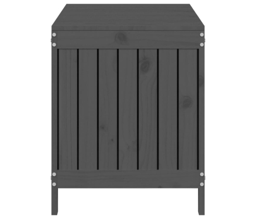 vidaXL uzglabāšanas kaste, pelēka, 115x49x60 cm, priedes masīvkoks