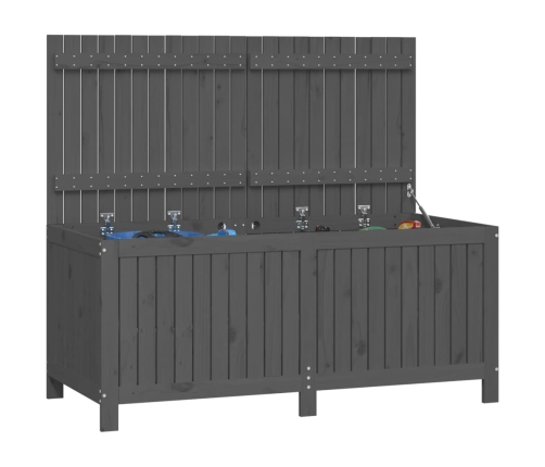 vidaXL uzglabāšanas kaste, pelēka, 147x68x64 cm, priedes masīvkoks