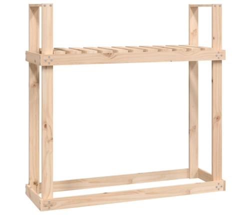 vidaXL malkas plaukts, 110x35x108,5 cm, priedes masīvkoks