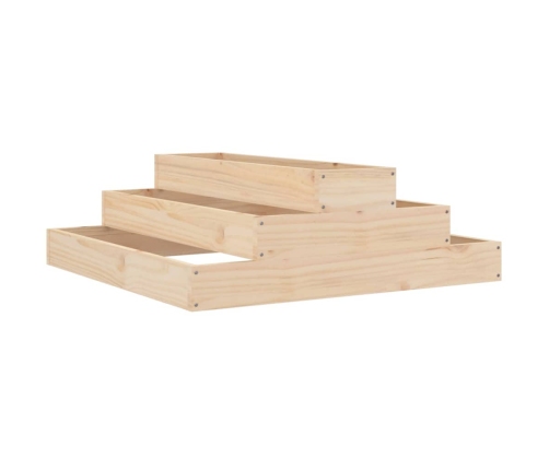 vidaXL puķu kaste, 80x80x27 cm, priedes masīvkoks