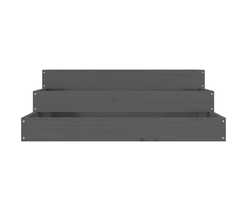 vidaXL puķu kaste, pelēka, 78x78x27 cm, priedes masīvkoks