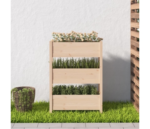 vidaXL puķu kaste, 77x25x104,5 cm, priedes masīvkoks