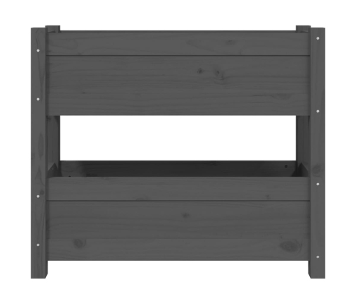 vidaXL puķu kaste, pelēka, 77x25x66 cm, priedes masīvkoks