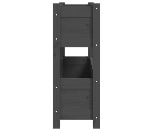 vidaXL puķu kaste, pelēka, 77x25x66 cm, priedes masīvkoks