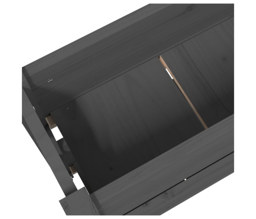 vidaXL puķu kaste, pelēka, 77x25x66 cm, priedes masīvkoks