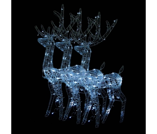 vidaXL Ziemassvētku ziemeļbriežu dekorācijas, 3 gab., akrils, 120 cm