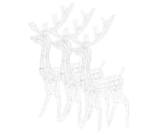 vidaXL Ziemassvētku ziemeļbriežu dekorācijas, 3 gab., akrils, 120 cm