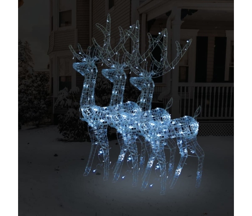 vidaXL Ziemassvētku ziemeļbriežu dekorācijas, 3 gab., akrils, 120 cm