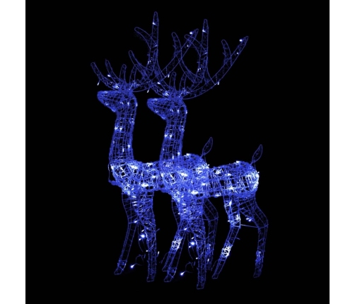 vidaXL ziemeļbriežu dekorācijas, 2 gab., akrils, 120 cm, zili