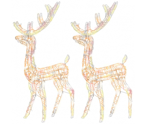 vidaXL ziemeļbriežu dekorācijas, 2 gab., akrils, 120 cm, krāsainas